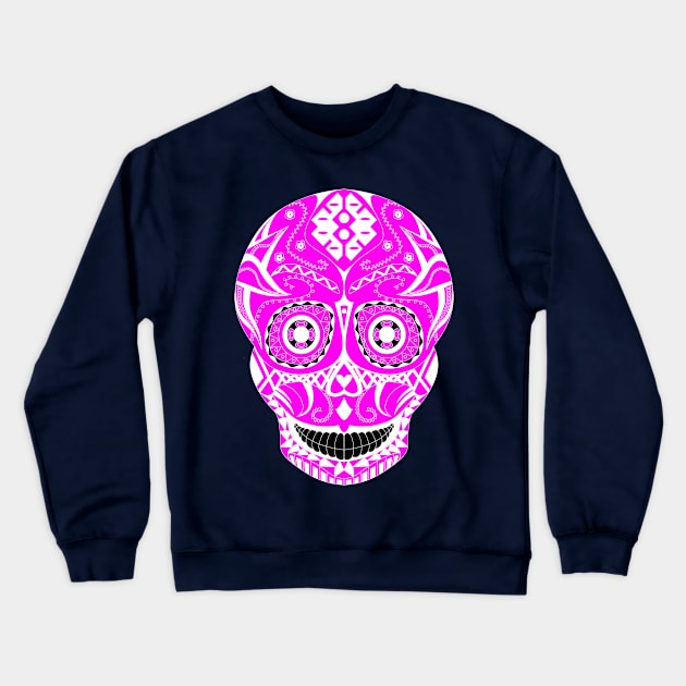 pink skull in candy tattoo ecopop Crewneck Sweatshirt by jorge_lebeau